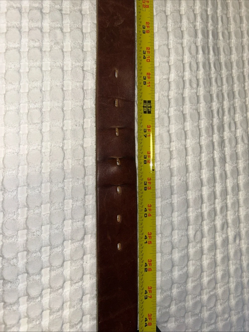 Main Street Forge Men's Full Grain Leather Belt Brown Size 36 Silver Buckle